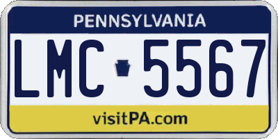 PA license plate LMC5567