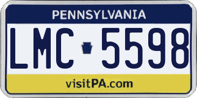 PA license plate LMC5598