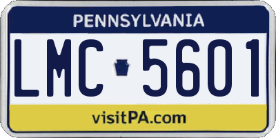 PA license plate LMC5601