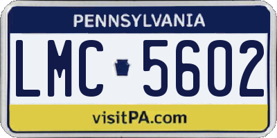 PA license plate LMC5602