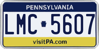 PA license plate LMC5607