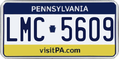 PA license plate LMC5609