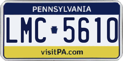 PA license plate LMC5610