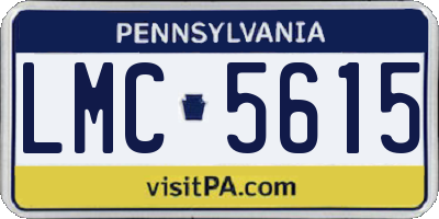 PA license plate LMC5615