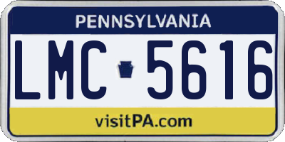 PA license plate LMC5616