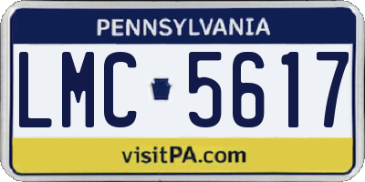 PA license plate LMC5617