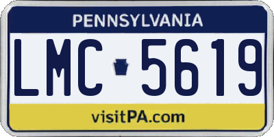 PA license plate LMC5619