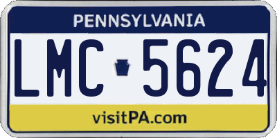 PA license plate LMC5624