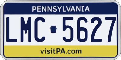 PA license plate LMC5627