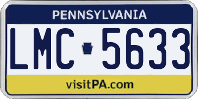 PA license plate LMC5633