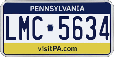 PA license plate LMC5634