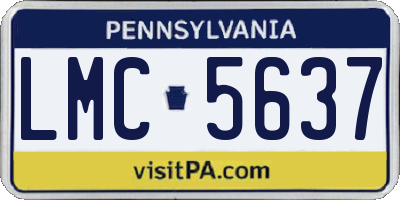 PA license plate LMC5637