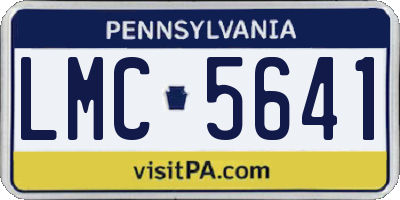 PA license plate LMC5641