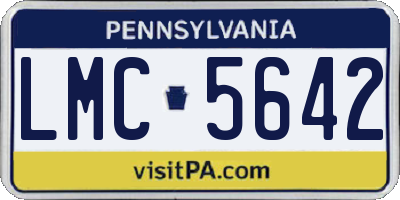 PA license plate LMC5642