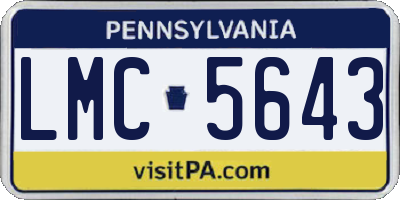 PA license plate LMC5643