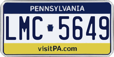 PA license plate LMC5649