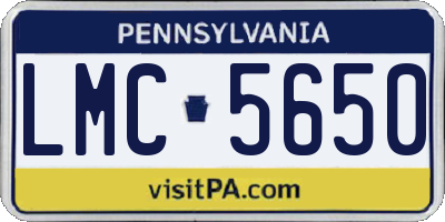PA license plate LMC5650