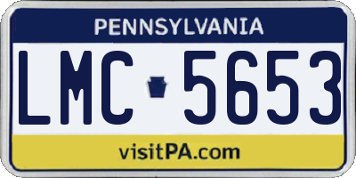 PA license plate LMC5653