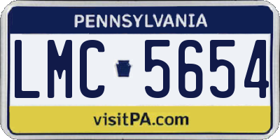 PA license plate LMC5654