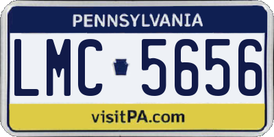 PA license plate LMC5656