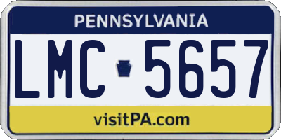 PA license plate LMC5657