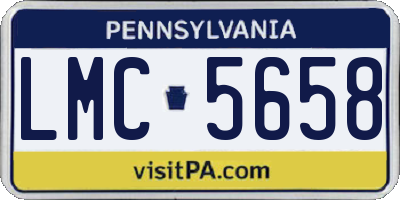 PA license plate LMC5658