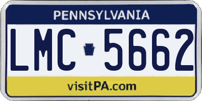 PA license plate LMC5662