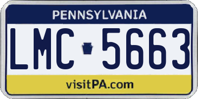 PA license plate LMC5663