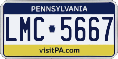 PA license plate LMC5667