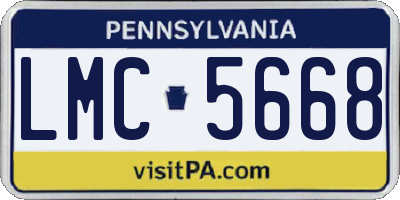 PA license plate LMC5668
