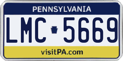PA license plate LMC5669
