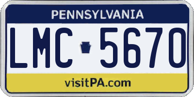 PA license plate LMC5670