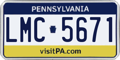 PA license plate LMC5671