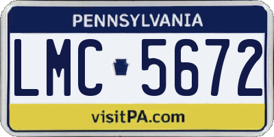 PA license plate LMC5672