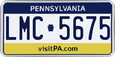 PA license plate LMC5675