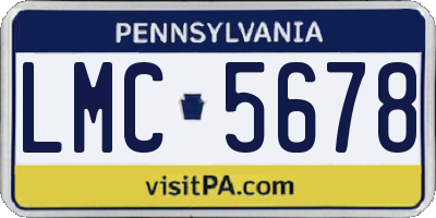 PA license plate LMC5678