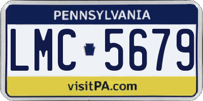 PA license plate LMC5679