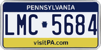 PA license plate LMC5684