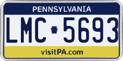 PA license plate LMC5693