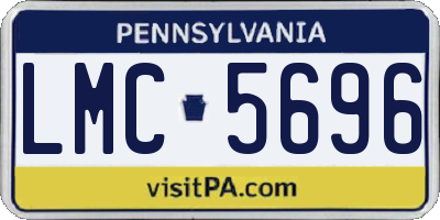 PA license plate LMC5696