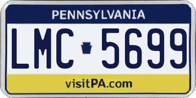 PA license plate LMC5699