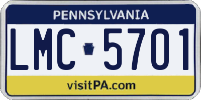 PA license plate LMC5701