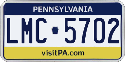 PA license plate LMC5702
