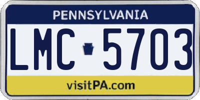 PA license plate LMC5703