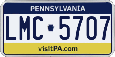 PA license plate LMC5707