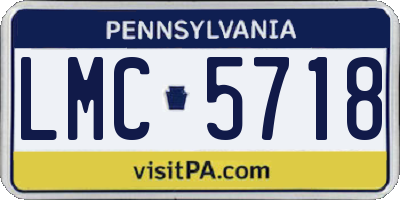 PA license plate LMC5718