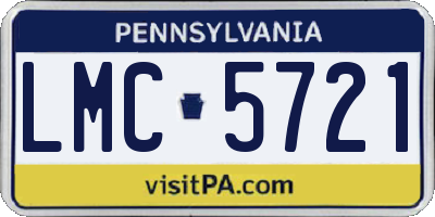 PA license plate LMC5721