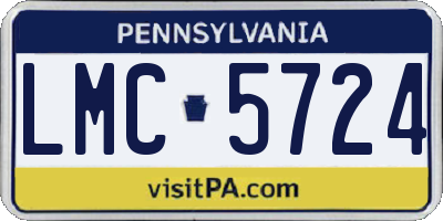 PA license plate LMC5724