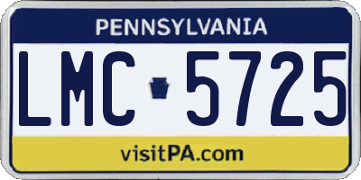 PA license plate LMC5725