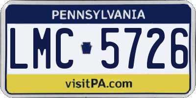 PA license plate LMC5726